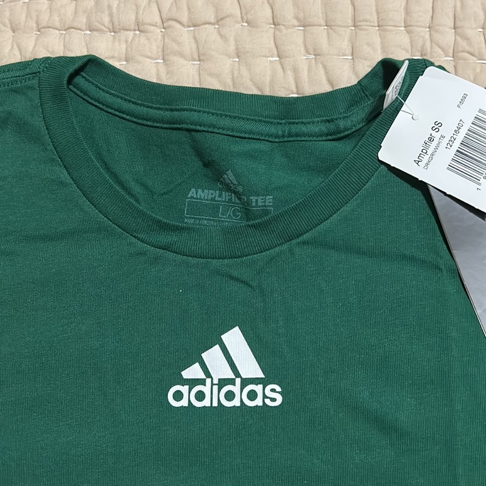 Adidas Women’s T Shirt Size Large New With Tags Green, Cotton - Picture 2 of 3